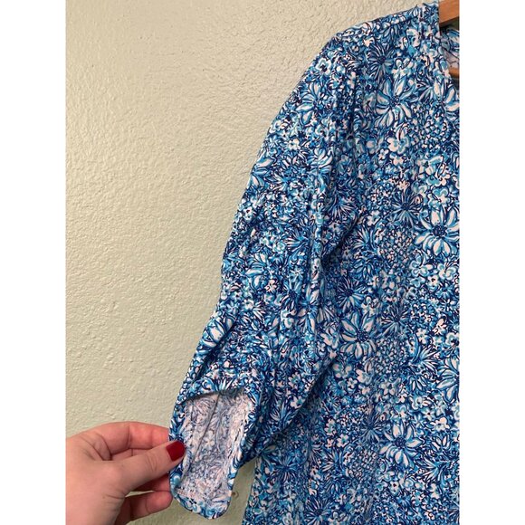 NWT Lilly Pulitzer Women's Belden Elbow Blue Blooming Sleeve Midi‎ Dress Size XL - Picture 4 of 9